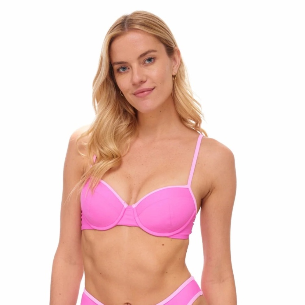 93 Play Street Poppy Pink Sadie Underwire Bikini Top